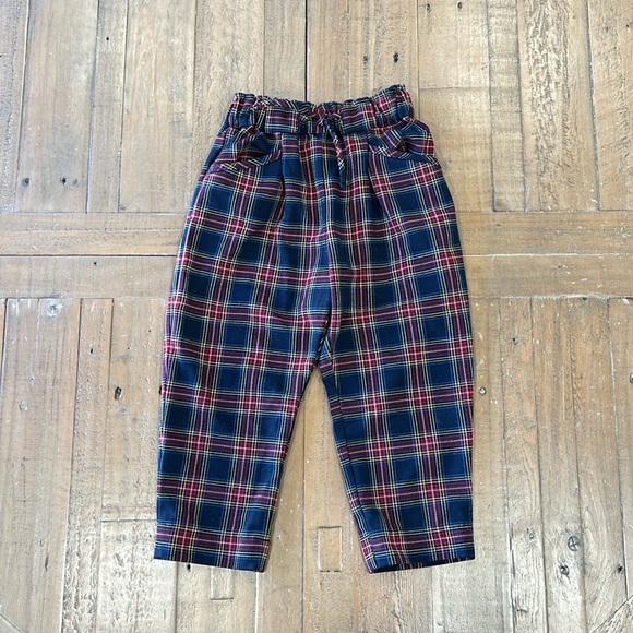Zara tartan plaid paper bag pants - Picture 1 of 5